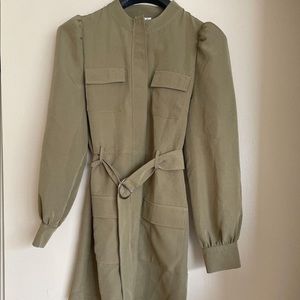 | ZIp-Up Mini Dress| S | Olive | CD02177 | Sample Sale